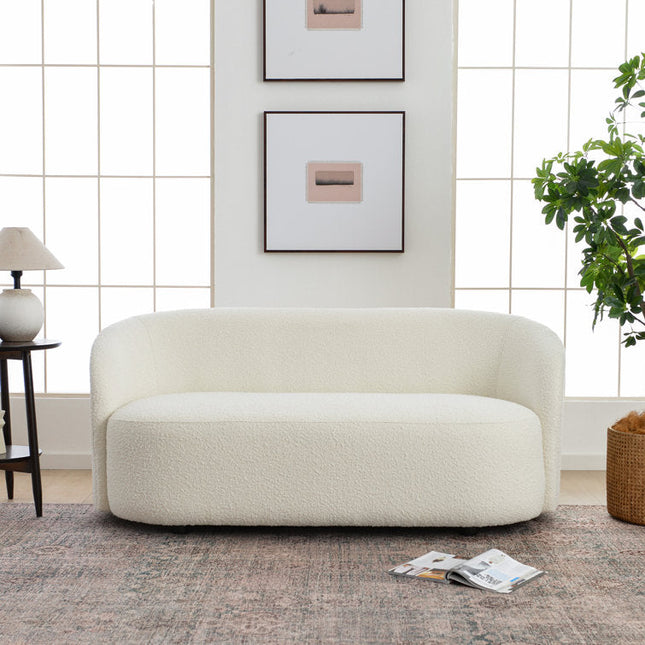 Lunor 68" 2-Seater Curved Couch – Customisable Upholstered Minimalist Sofa for Living Room - Uber Decor