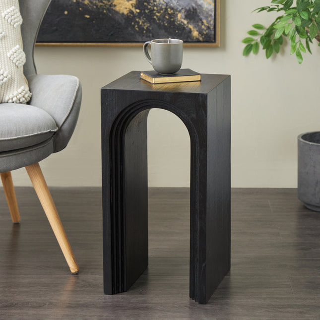The Arcadia Table – Custom Arch-Inspired Wooden Side Table in Modern Japandi Style for Living Room, Bedroom, or Lounge - Uber Decor