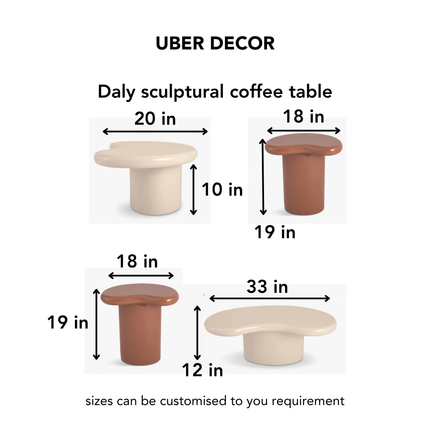 Daly sculptural coffee table for modern lounge spaces with organic form custom made designer center table
