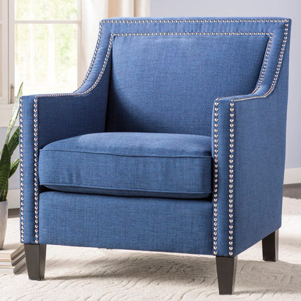 Rhesia- Traditional Style Square Shaped Embellished Upholstered Armchair for Living Room or Study - Uber Decor