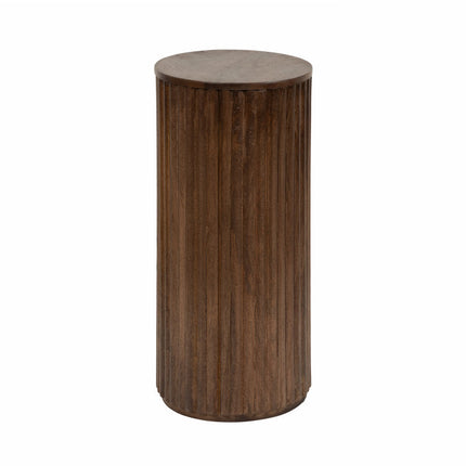 The Varro Column End Table – Custom Fluted Wooden Accent in Mid Century Japandi Scandinavian Style for Living Room, Bedroom, or Lounge - Uber Decor