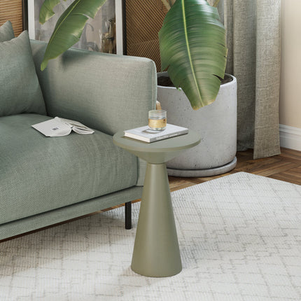 The Aria Cone End Table – Custom Wooden Conical Pedestal in Japandi Scandinavian Style for Living Room, Bedroom, or Lounge - Uber Decor