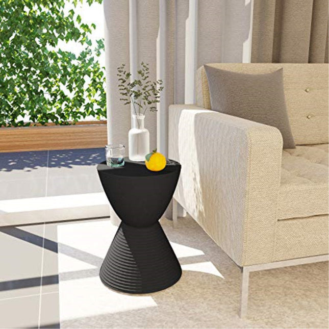The Modena Drum End Table – Modern Wooden Accent with Hidden Storage in Multicolor Finishes for Living Room, Bedroom & Balcony - Uber Decor