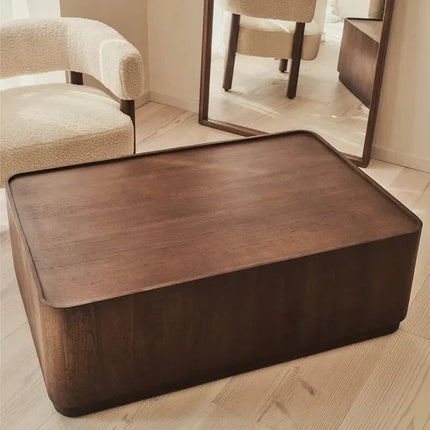 Fen Rectangular Coffee Table Modern Transitional Neo Classic European Designer Center Table Custom Finish Minimal Block Table for Formal Lounge