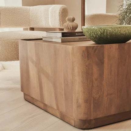Fen Rectangular Coffee Table Modern Transitional Neo Classic European Designer Center Table Custom Finish Minimal Block Table for Formal Lounge