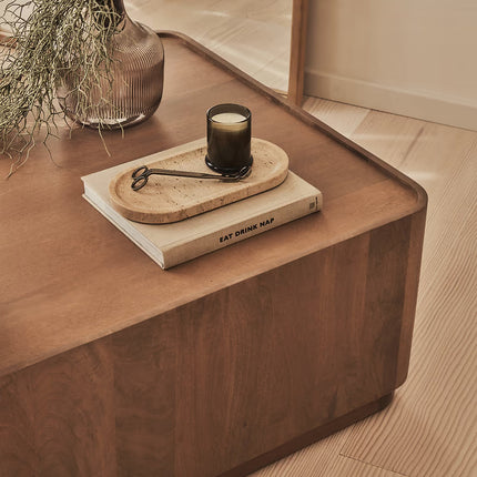 Fen Rectangular Coffee Table Modern Transitional Neo Classic European Designer Center Table Custom Finish Minimal Block Table for Formal Lounge