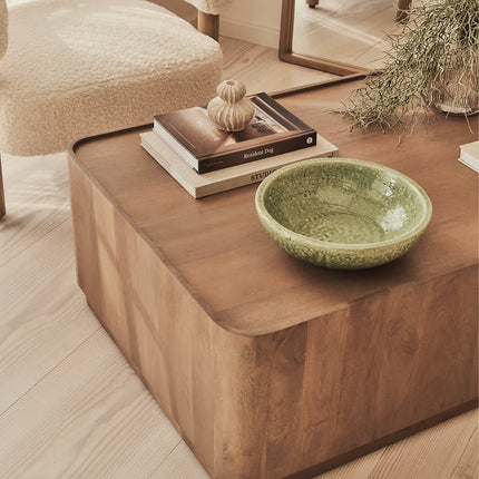 Fen Rectangular Coffee Table Modern Transitional Neo Classic European Designer Center Table Custom Finish Minimal Block Table for Formal Lounge