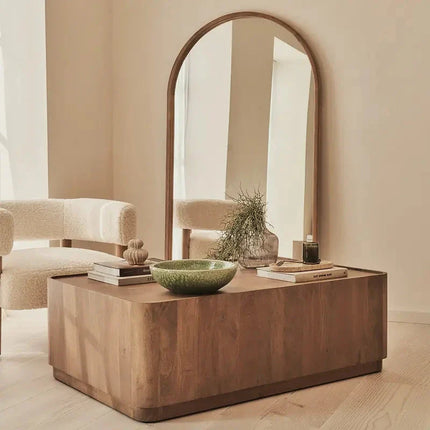 Fen Rectangular Coffee Table Modern Transitional Neo Classic European Designer Center Table Custom Finish Minimal Block Table for Formal Lounge