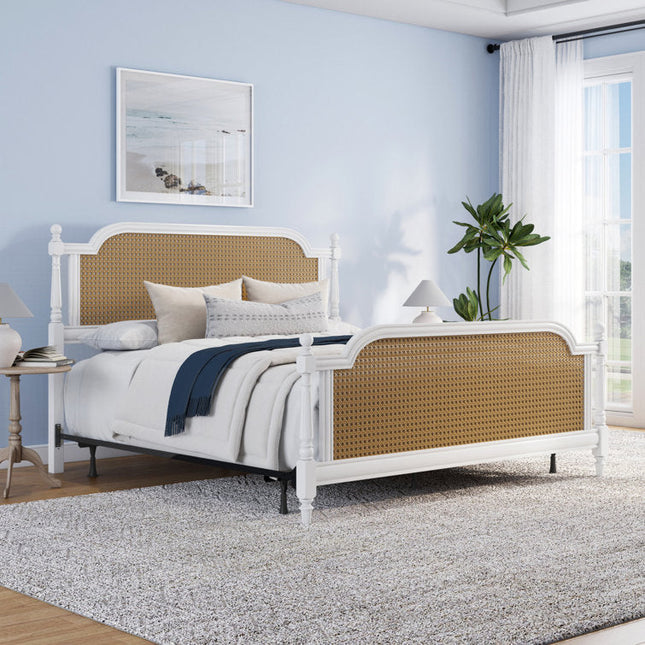 MapleGrace Colonial French Cane Panel Customisable Bed for Elegant Master Suites - Uber Decor