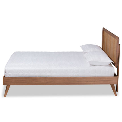 OakBend Contemporary Curved Rattan Platform Customisable Bed for Guest Spaces - Uber Decor
