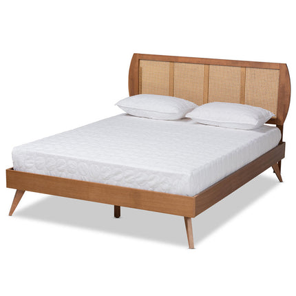 OakBend Contemporary Curved Rattan Platform Customisable Bed for Guest Spaces - Uber Decor
