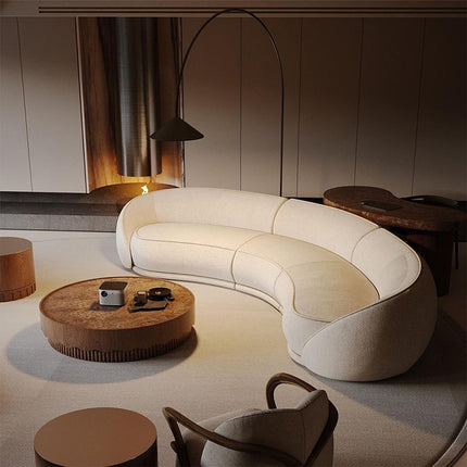 Rabat Curved Sectional Sofa Modern Japandi Luxury Sofa Customizable Made-to-Order Living Room Couch