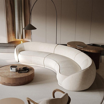 Rabat Curved Sectional Sofa Modern Japandi Luxury Sofa Customizable Made-to-Order Living Room Couch