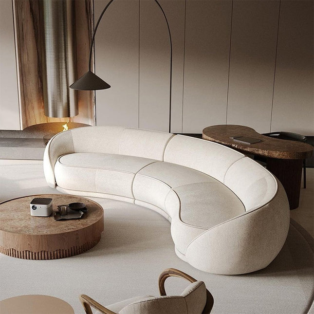 Rabat Curved Sectional Sofa Modern Japandi Luxury Sofa Customizable Made-to-Order Living Room Couch