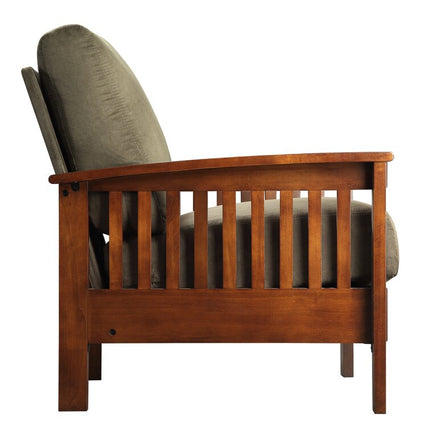 Talia- Solid Wood Modern Fusion Reclined Back Upholstered Armchair for Living Room or Bedroom - Uber Decor