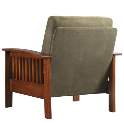 Talia- Solid Wood Modern Fusion Reclined Back Upholstered Armchair for Living Room or Bedroom - Uber Decor