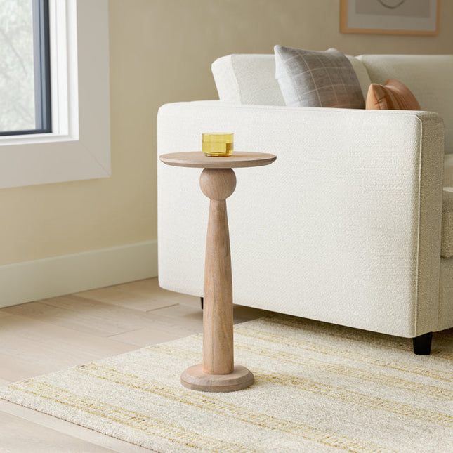 Lyon Sphere Wooden Side Table – Mid-Century Modern Scandinavian Accent for Living Room, Bedroom & Lounge Corner - Uber Decor