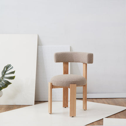Taren Modern Accent Chair Custom Made Architectural Design with Solid Wood Legs Ideal for Living Room Bedroom Lounge - Uber Decor