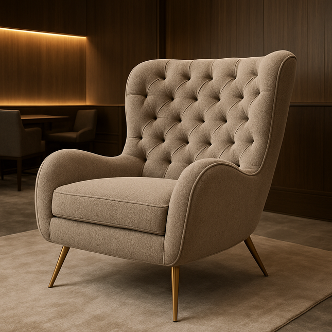 Fioren Modern Vintage Tufted Wing Chair Accent Armchair for Living Room - Uber Decor