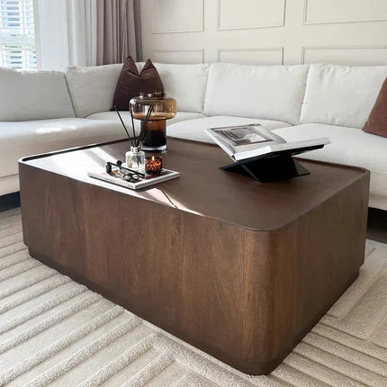 Fen Rectangular Coffee Table Modern Transitional Neo Classic European Designer Center Table Custom Finish Minimal Block Table for Formal Lounge