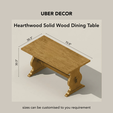 Hearthwood Gather Solid Wood Dining Table Classic Contemporary Design for Dining Room and Family Dining Spaces
