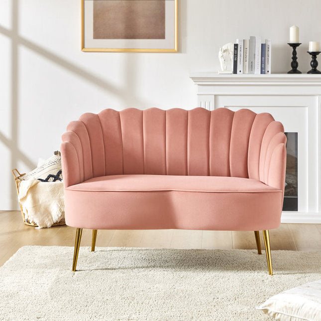 Sariel 50" Loveseat- Tufted Back Curved 2 Seater Sofa for Kids Room, Small Spaces, Hotel, Apartment - Uber Decor