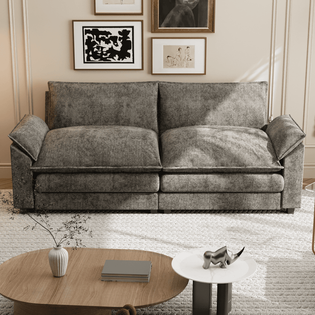Manila 80" Loveseat Sofa- 2 Seater Sofa with Reversible Toffee Chair and Soft Seating - Uber Decor