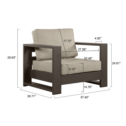 Patiora Sofa & Armchair Set Minimal Outdoor Seating for Terraces, Courtyards & Rooftop Patios