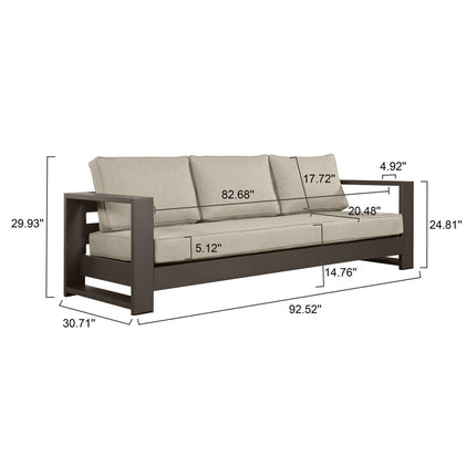 Patiora Sofa & Armchair Set Minimal Outdoor Seating for Terraces, Courtyards & Rooftop Patios