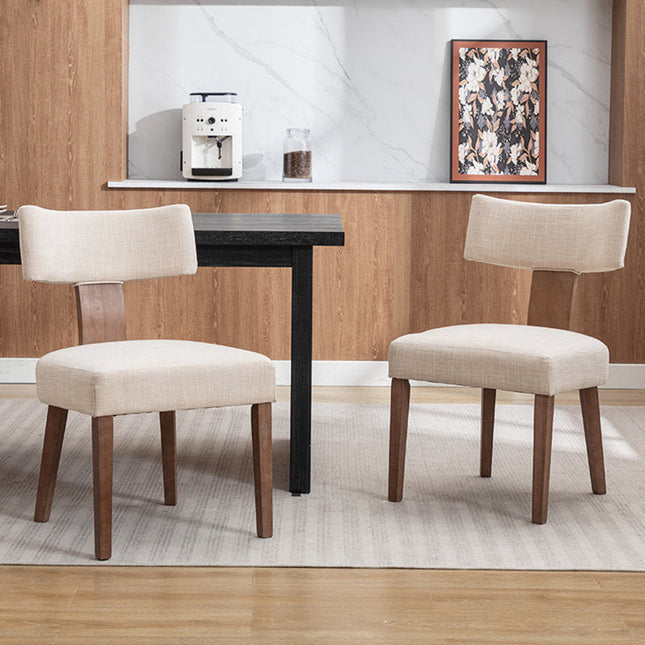 SereneSet Dining Chair Set of 2 Mid Century Modern Solid Wood Legs Custom Made Design Ideal for Dining Room Kitchen Dining Area - Uber Decor