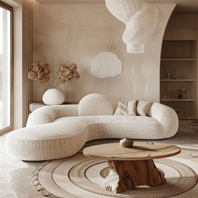 Brisbane Curved Sofa Modern Japandi Wabi-Sabi Style Designer Couch