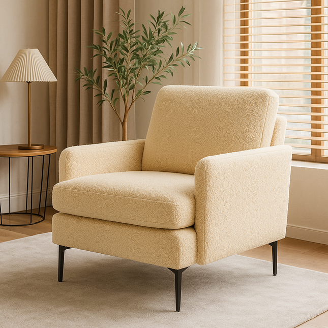 Isyra Comfy Single Sofa Accent Chair with Large Seating for Bedroom and Living Room - Uber Decor