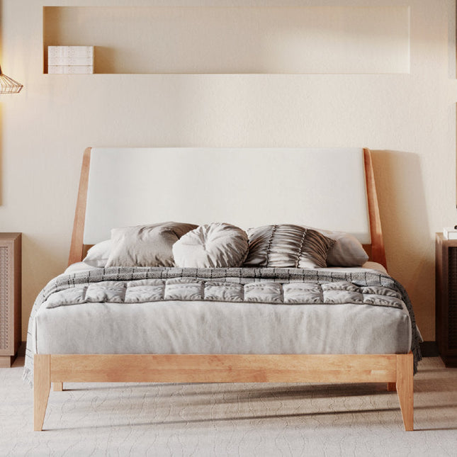 MapleMist Upholstered Platform Customisable Bed for Contemporary Bedrooms - Uber Decor