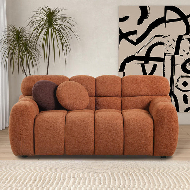Zyara 65" 2-Seater Upholstered Couch – Customisable Plush Modular Sofa for Living Room or Lounge Area - Uber Decor