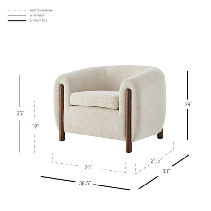 Tayra Accent Chair- Cute Oversized Upholstered Barrel Chair with Extra Depth and Height Seating - Uber Decor
