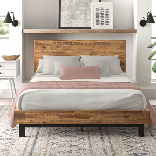 RustGroove Minimalist Reclaimed Platform Bed for Modern Homes - Uber Decor