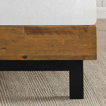 RustGroove Minimalist Reclaimed Platform Bed for Modern Homes - Uber Decor