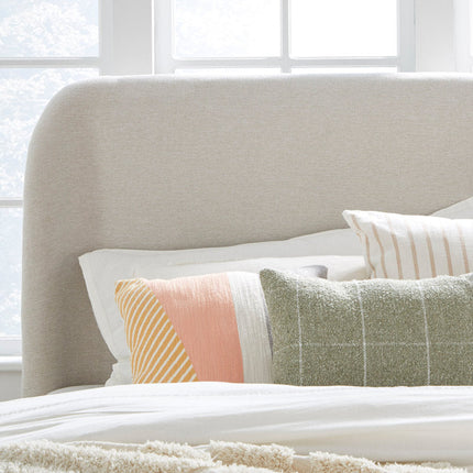 OakGlide Minimalist Platform Customisable Bed with Upholstered Headboard for Contemporary Bedrooms - Uber Decor