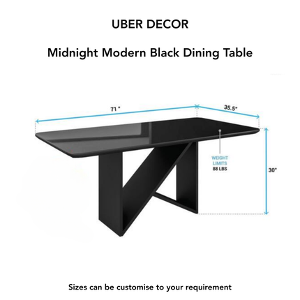 Midnight Gather Modern Dining Table with Sculptural Base for Dining Room and Modern Home Interiors