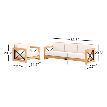 Trailora Outdoor Sofa & Chair Set Contemporary Patio Seating for Decks, Gardens & Open Terraces
