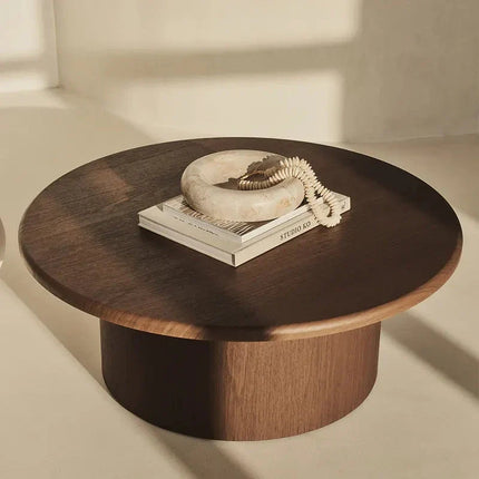 Marico Round Coffee Table Modern Contemporary Bauhaus Inspired Designer Center Table Custom Finish Minimalist Accent Table for Cozy Seating Area