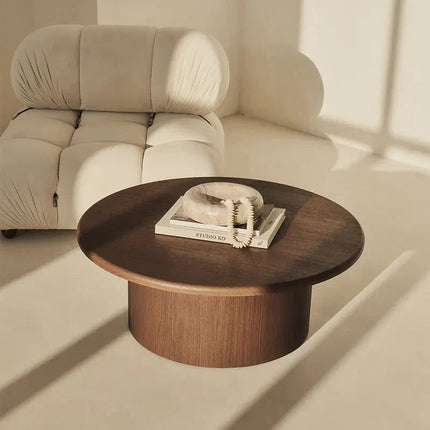 Marico Round Coffee Table Modern Contemporary Bauhaus Inspired Designer Center Table Custom Finish Minimalist Accent Table for Cozy Seating Area