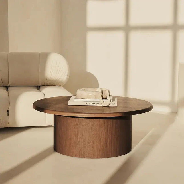 Marico Round Coffee Table Modern Contemporary Bauhaus Inspired Designer Center Table Custom Finish Minimalist Accent Table for Cozy Seating Area