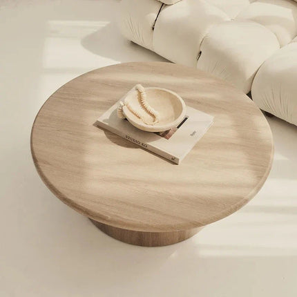 Marico Round Coffee Table Modern Contemporary Bauhaus Inspired Designer Center Table Custom Finish Minimalist Accent Table for Cozy Seating Area
