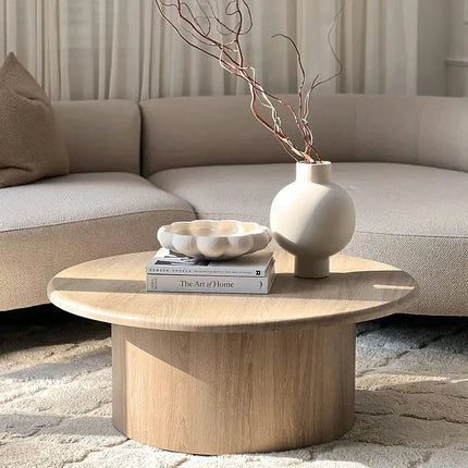 Marico Round Coffee Table Modern Contemporary Bauhaus Inspired Designer Center Table Custom Finish Minimalist Accent Table for Cozy Seating Area