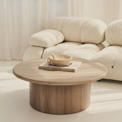 Marico Round Coffee Table Modern Contemporary Bauhaus Inspired Designer Center Table Custom Finish Minimalist Accent Table for Cozy Seating Area