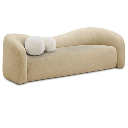 Nuvira 62" Wabi-Sabi Sculptural Curved Loveseat – Japandi Organic 2-Seater Sofa for Living Room