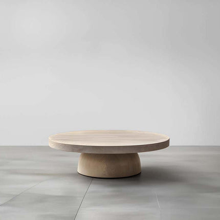 Bia round coffee table for living room mid century modern Scandinavian Japandi inspired solid wood center table for sofa seating