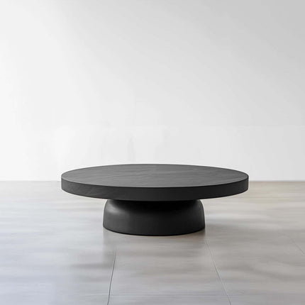 Bia round coffee table for living room mid century modern Scandinavian Japandi inspired solid wood center table for sofa seating