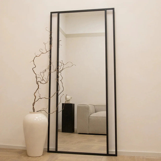 PrismaPane- Large Sized Rectangle Metal Framed Mirror for Living Room or Bedroom - Uber Decor